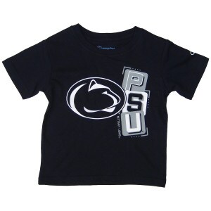 toddler short sleeve navy t-shirt with PENN STATE Athletic Logo, Nittany Lions, and PSU in blocks